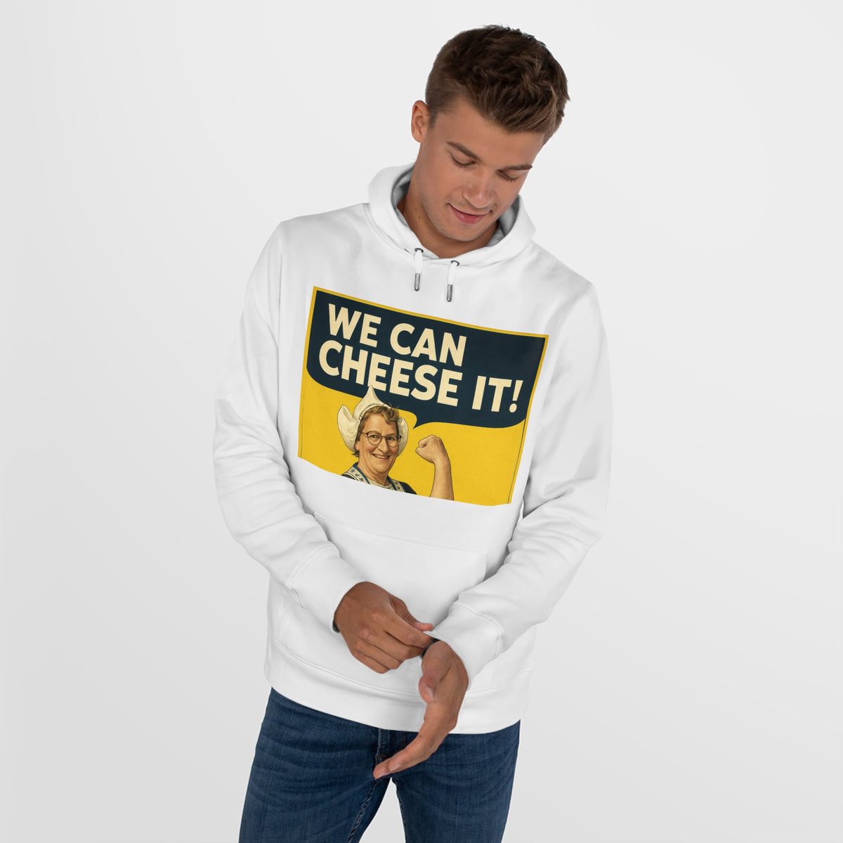 We Can Cheese It! Hoodie - Retro Rosie Riveter Cheese Lover Sweatshirt