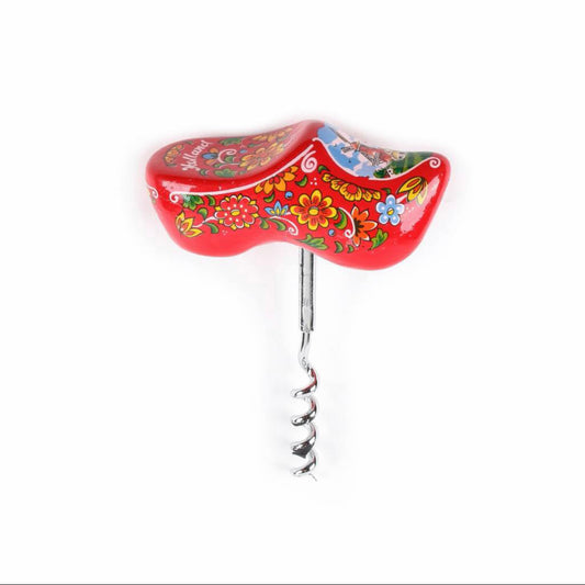 Wine opener wooden shoe red