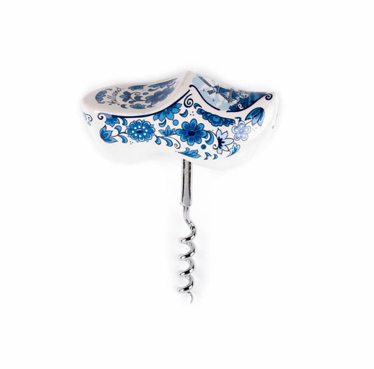 Wine opener wooden shoe Delft blue