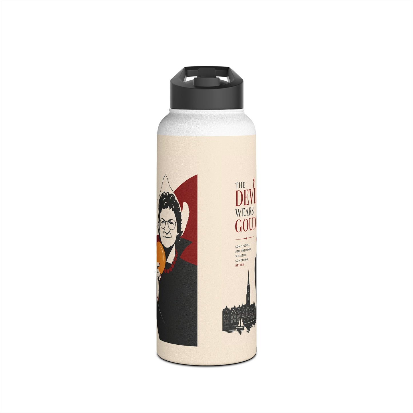 Stainless Steel Water Bottle — 'The Devil Wears Gown' Literary Booklover Bottle