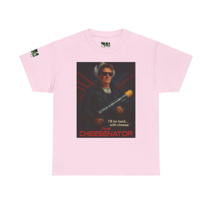 Cheesenator T-Shirt — 'I'll Be Back... with Cheese' Retro Poster Tee