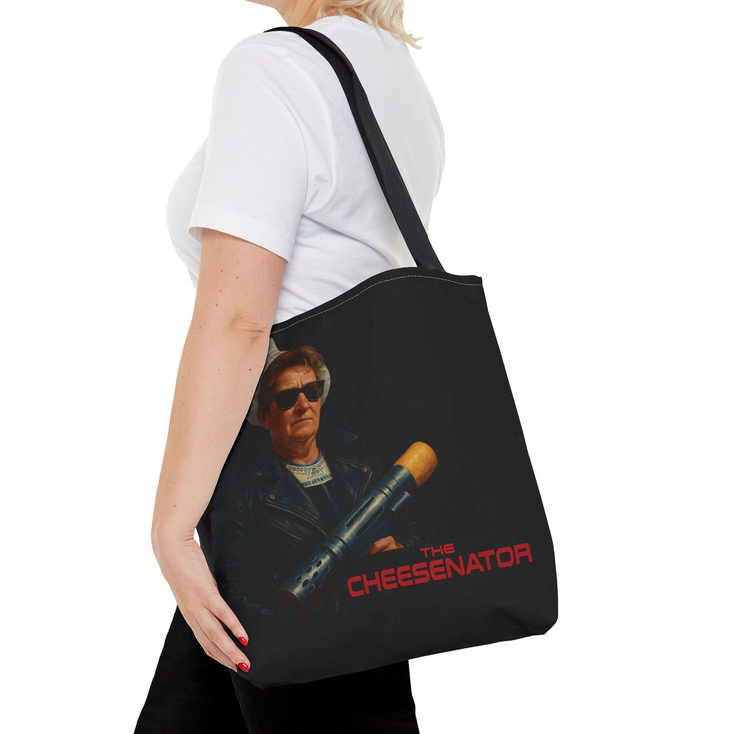 Cheesenator Graphic Tote Bag — Retro Cool Novelty Carryall