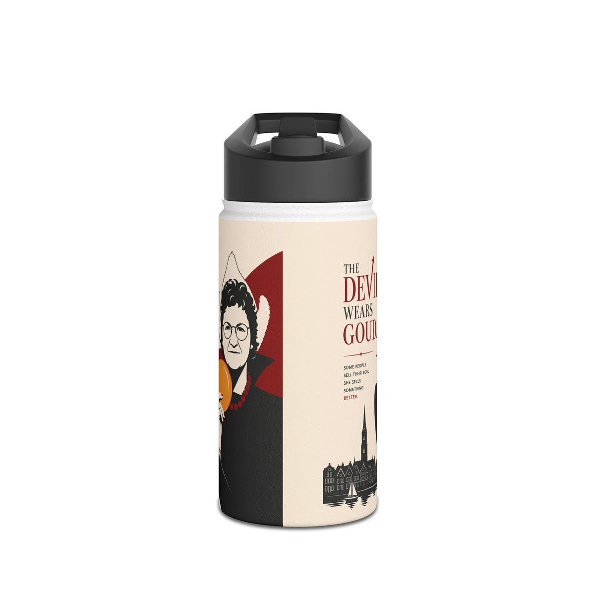 Stainless Steel Water Bottle — 'The Devil Wears Gown' Literary Booklover Bottle