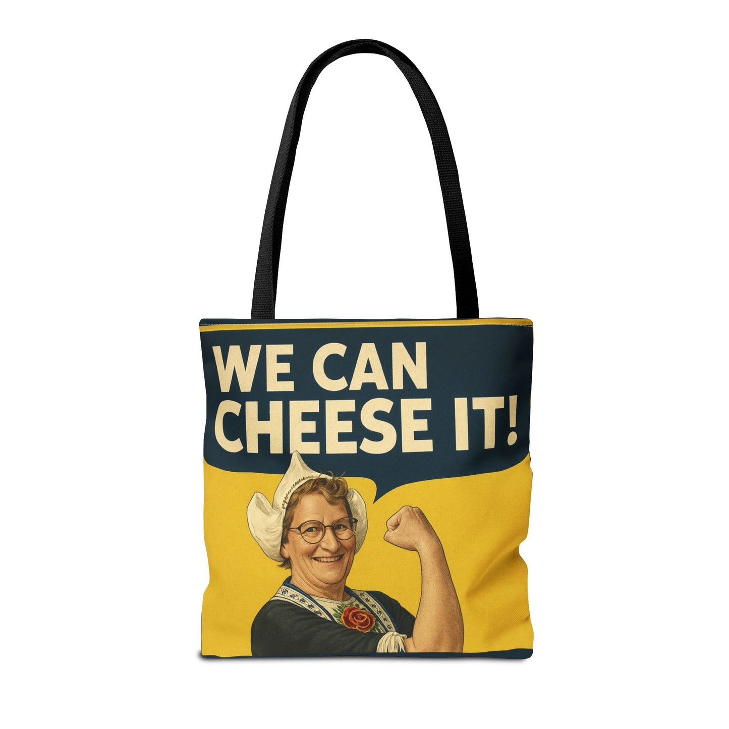 We Can Cheese It! Tote Bag - Vintage Rosie-Style Grocery Shopper