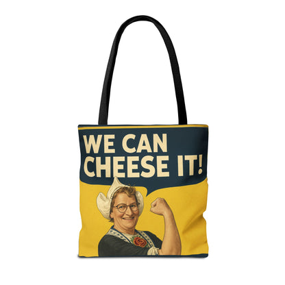 We Can Cheese It! Tote Bag - Vintage Rosie-Style Grocery Shopper