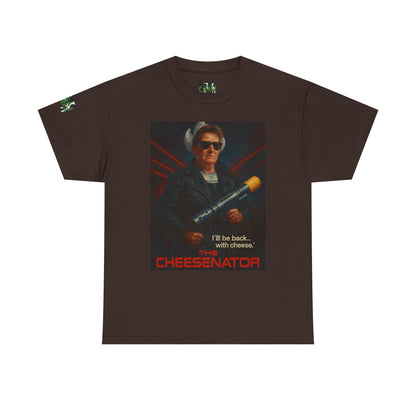 Cheesenator T-Shirt — 'I'll Be Back... with Cheese' Retro Poster Tee