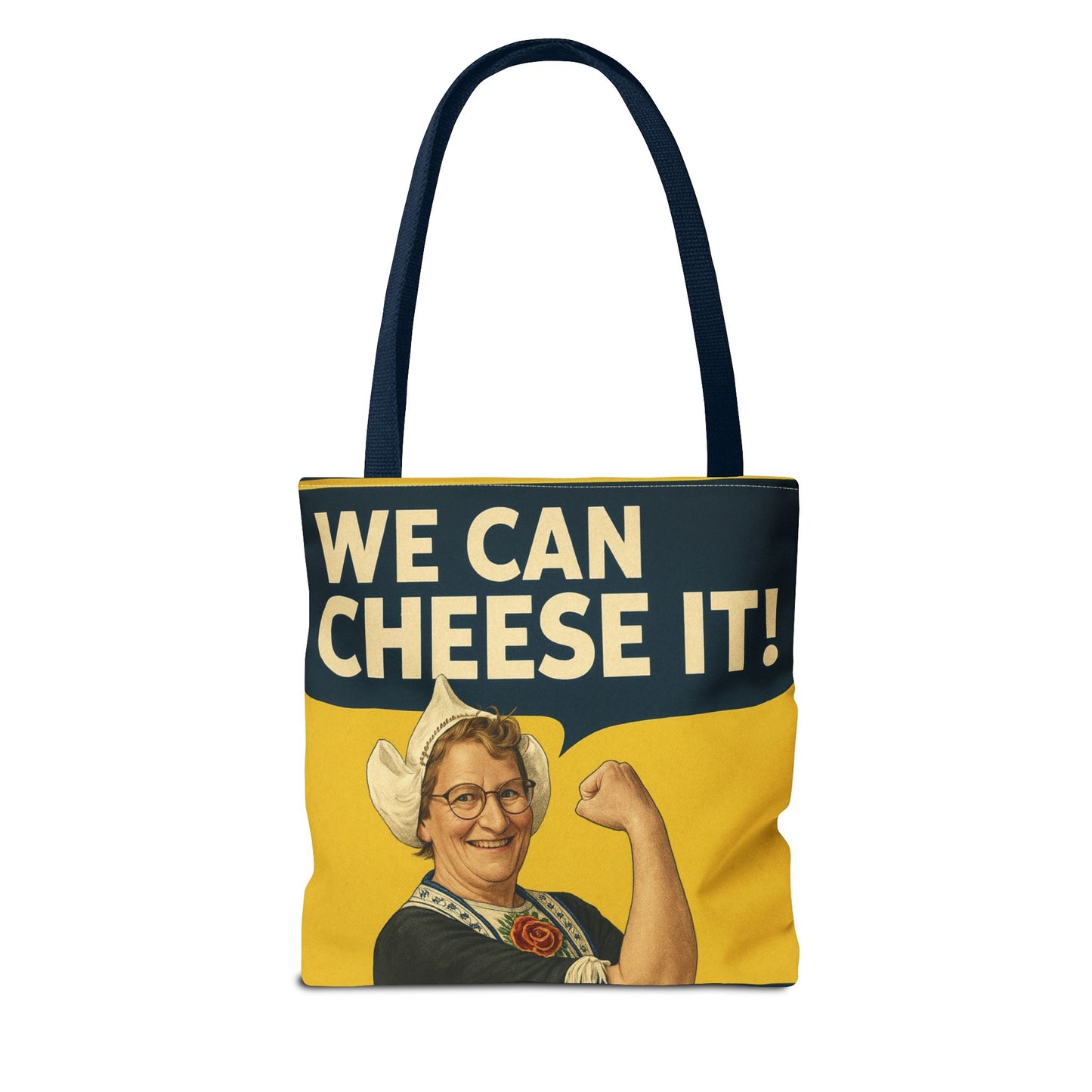 We Can Cheese It! Tote Bag - Vintage Rosie-Style Grocery Shopper