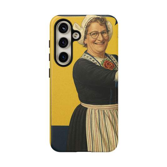 Vintage Nurse Portrait Phone Case – Retro Cheerful Medical Art Tough Case
