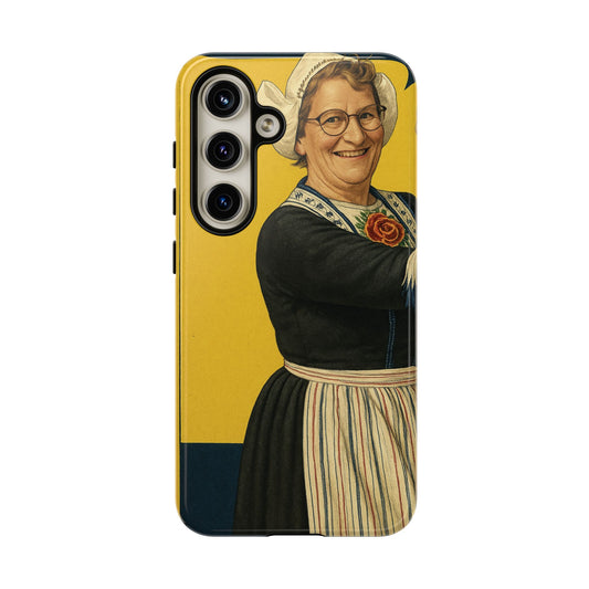 Vintage Nurse Portrait Phone Case – Retro Cheerful Medical Art Tough Case