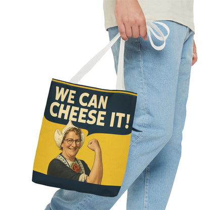 We Can Cheese It! Tote Bag - Vintage Rosie-Style Grocery Shopper