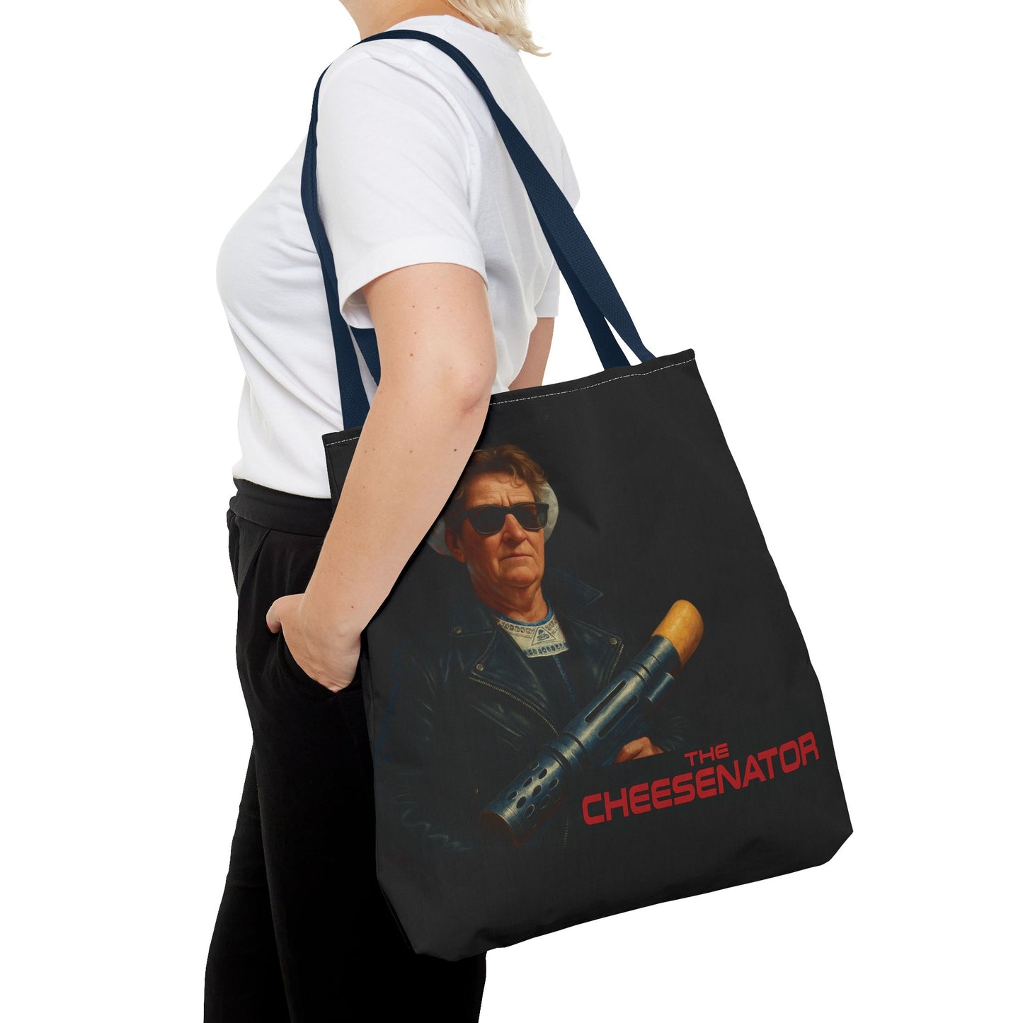 Cheesenator Graphic Tote Bag — Retro Cool Novelty Carryall