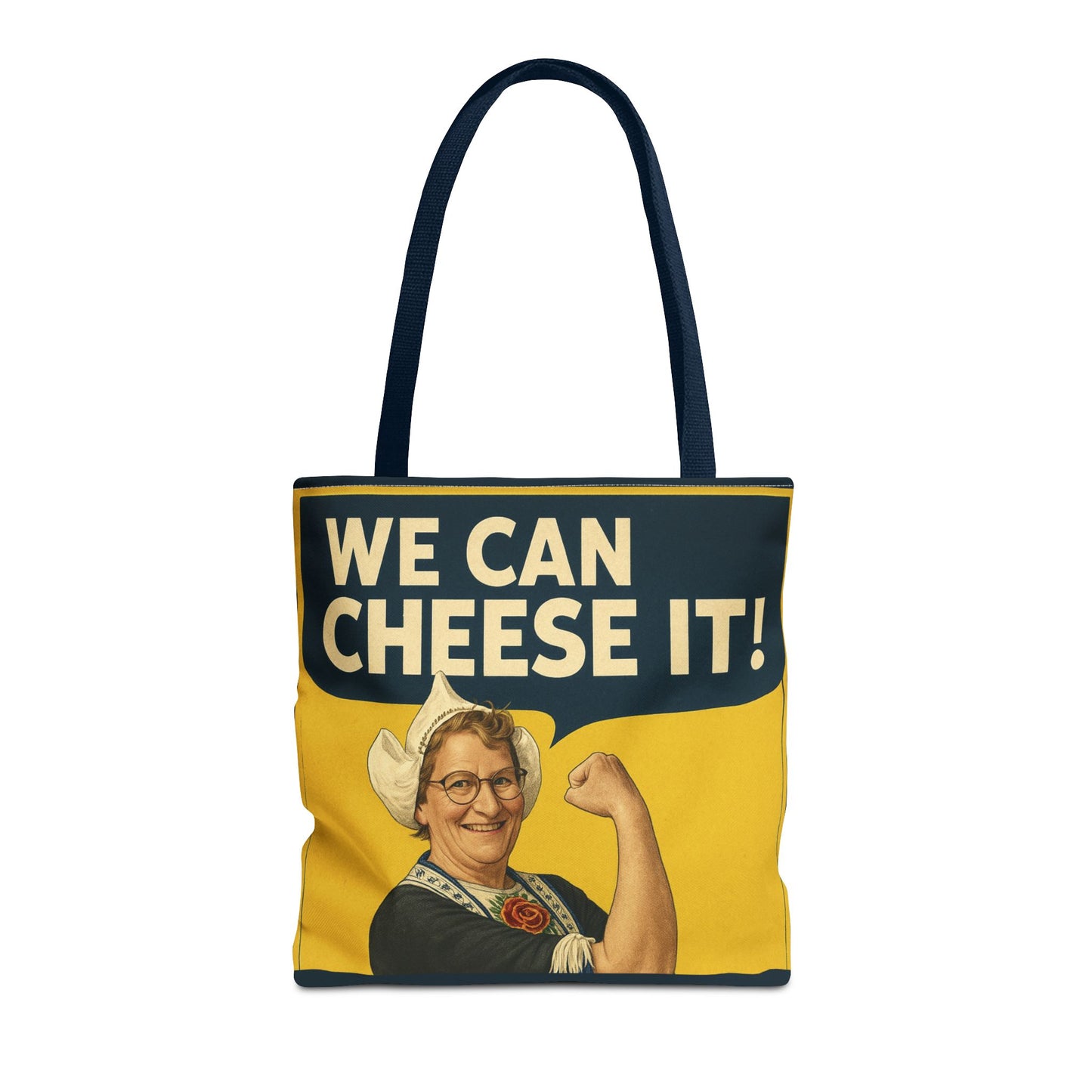 We Can Cheese It! Tote Bag - Vintage Rosie-Style Grocery Shopper