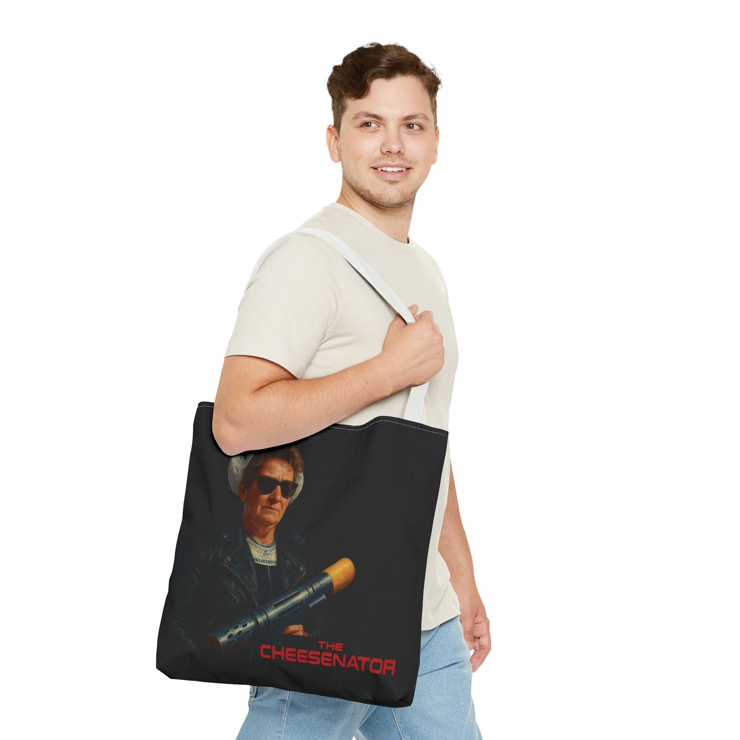 Cheesenator Graphic Tote Bag — Retro Cool Novelty Carryall