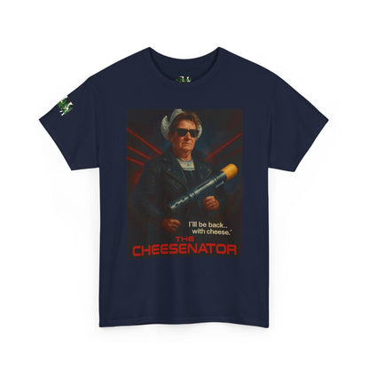 Cheesenator T-Shirt — 'I'll Be Back... with Cheese' Retro Poster Tee