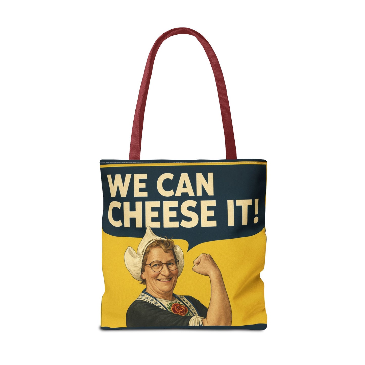We Can Cheese It! Tote Bag - Vintage Rosie-Style Grocery Shopper