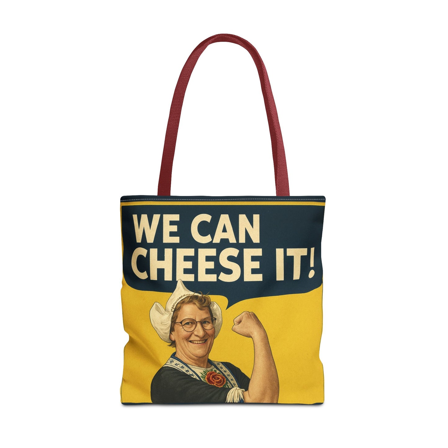 We Can Cheese It! Tote Bag - Vintage Rosie-Style Grocery Shopper