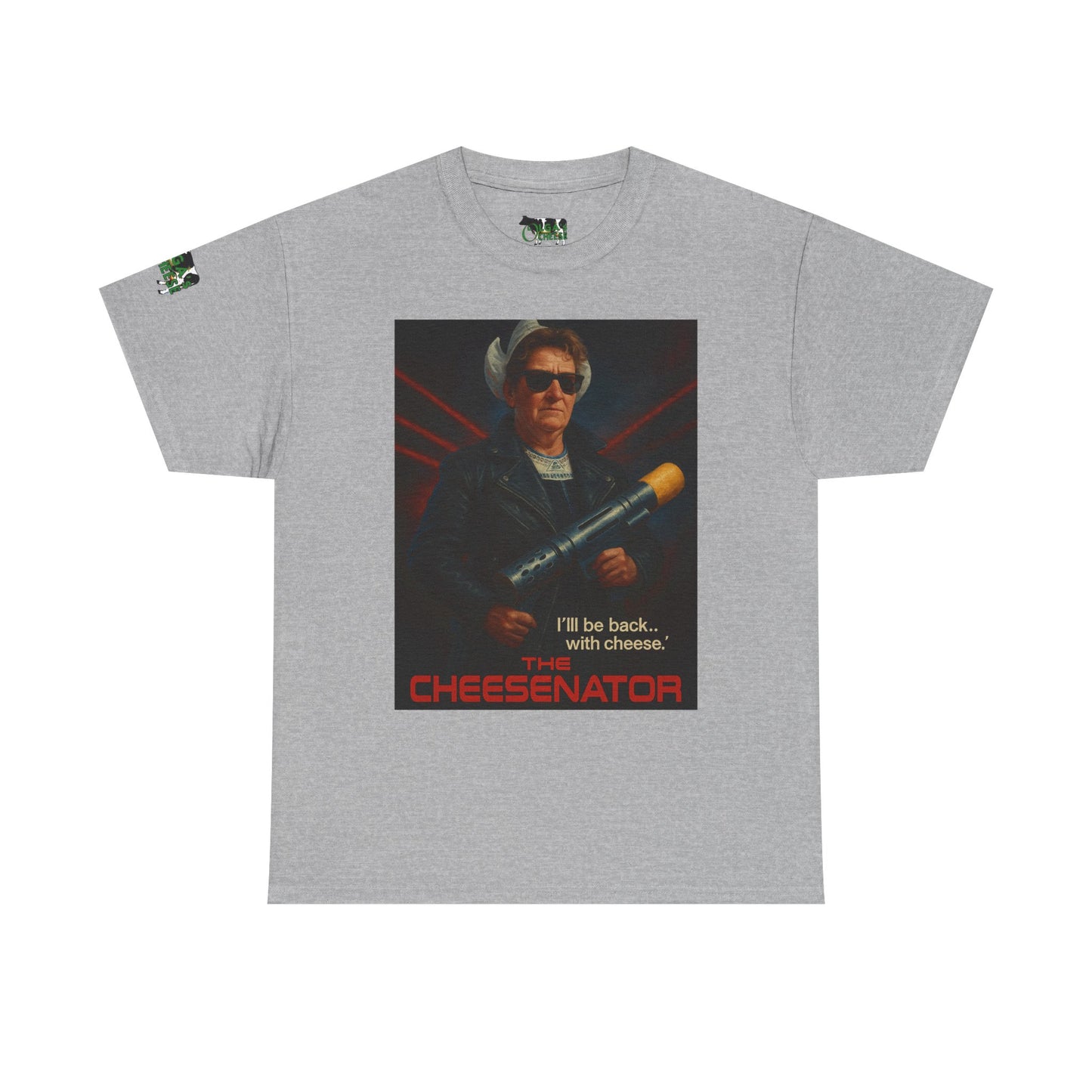 Cheesenator T-Shirt — 'I'll Be Back... with Cheese' Retro Poster Tee