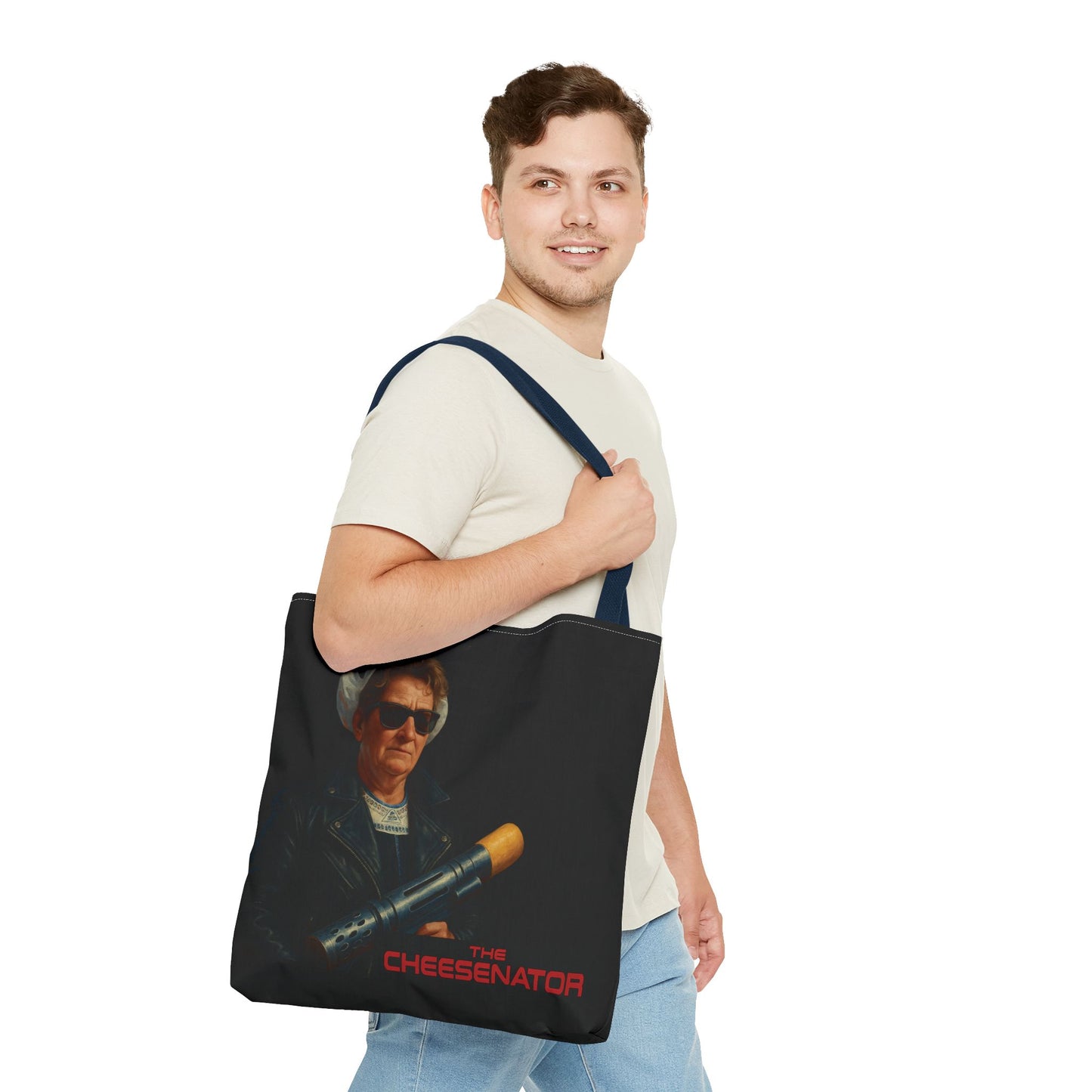 Cheesenator Graphic Tote Bag — Retro Cool Novelty Carryall