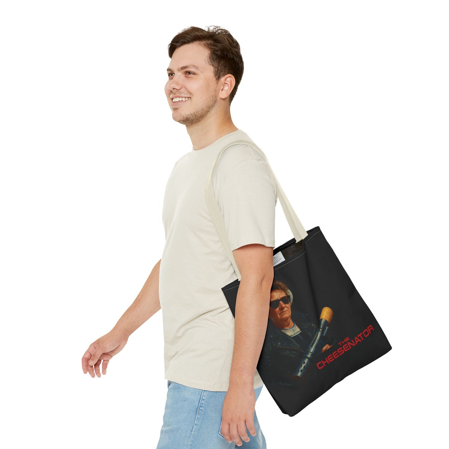 Cheesenator Graphic Tote Bag — Retro Cool Novelty Carryall