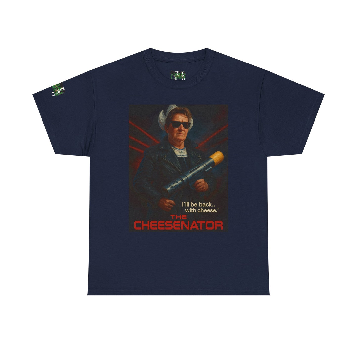Cheesenator T-Shirt — 'I'll Be Back... with Cheese' Retro Poster Tee
