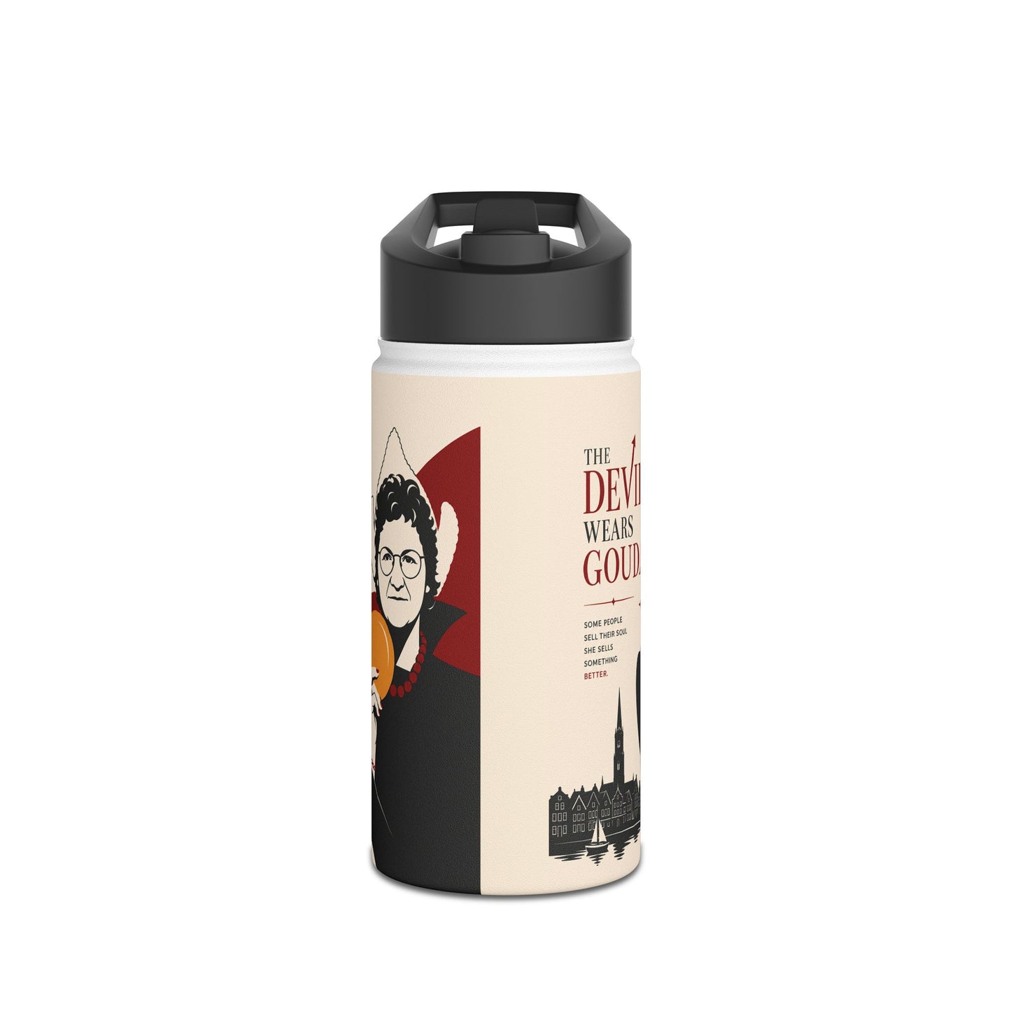 Stainless Steel Water Bottle — 'The Devil Wears Gown' Literary Booklover Bottle