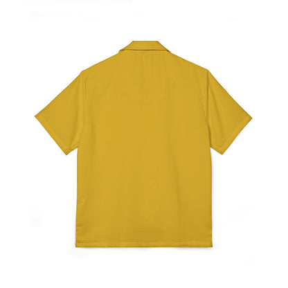 Vintage Rosie the Riveter-Style Hawaiian Shirt - Bold Yellow AOP Camp Shirt