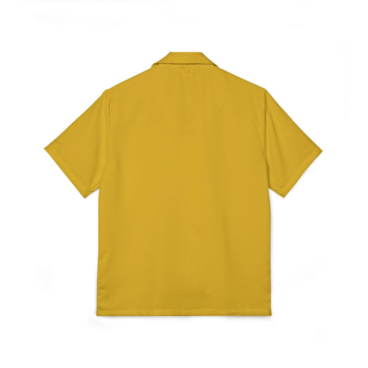Vintage Rosie the Riveter-Style Hawaiian Shirt - Bold Yellow AOP Camp Shirt
