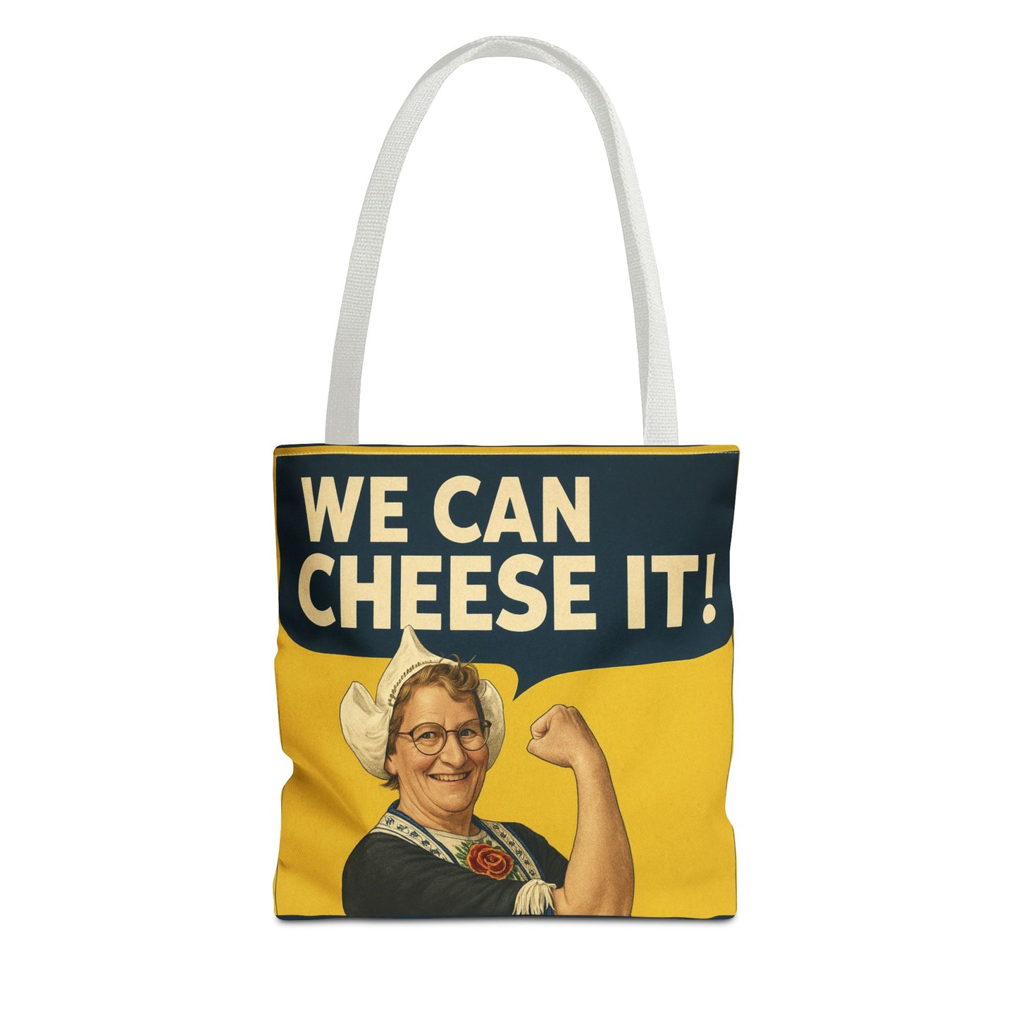 We Can Cheese It! Tote Bag - Vintage Rosie-Style Grocery Shopper