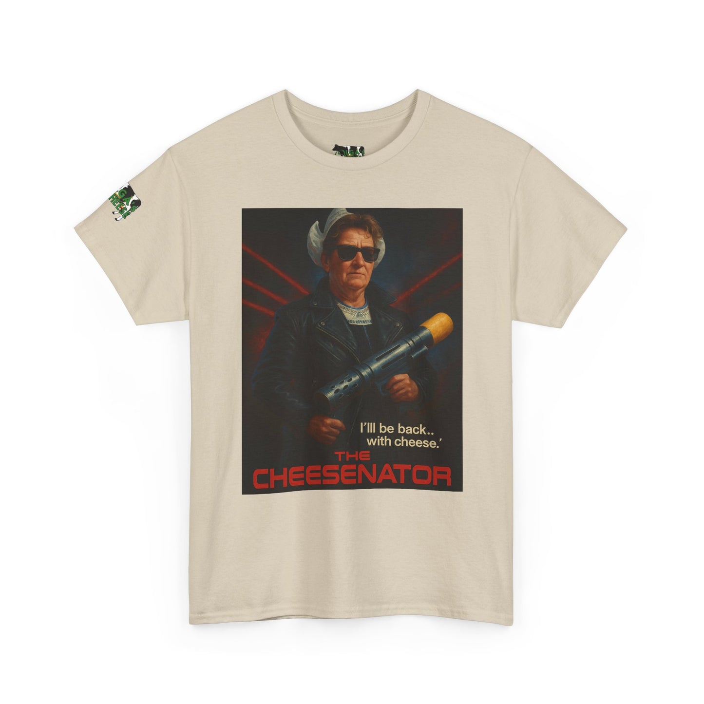Cheesenator T-Shirt — 'I'll Be Back... with Cheese' Retro Poster Tee