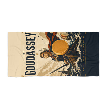 Viking Shield Coastal Beach Towel — 'The Gudassey' Retro Nautical Design