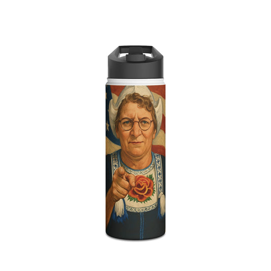 Water Bottle — Retro 'We Can Chew It!' Vintage Rosie-Style Stainless Steel Bottle