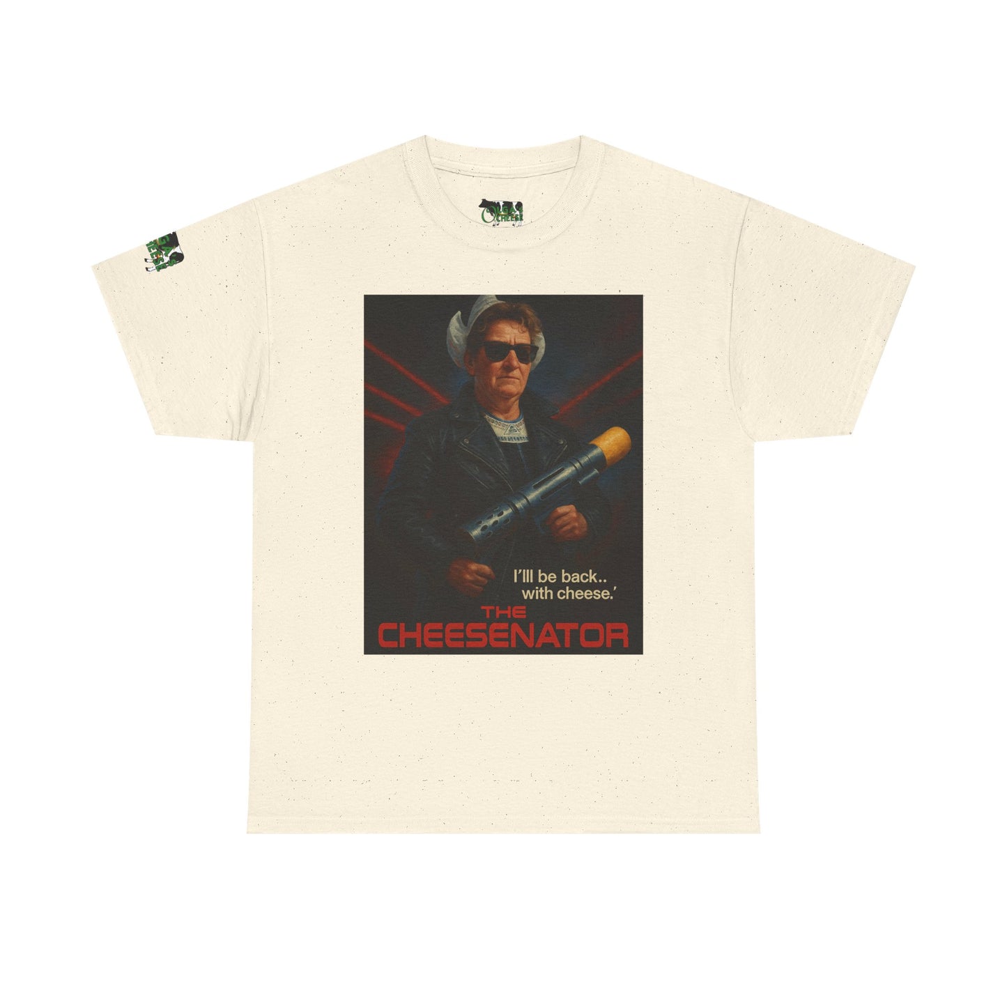 Cheesenator T-Shirt — 'I'll Be Back... with Cheese' Retro Poster Tee