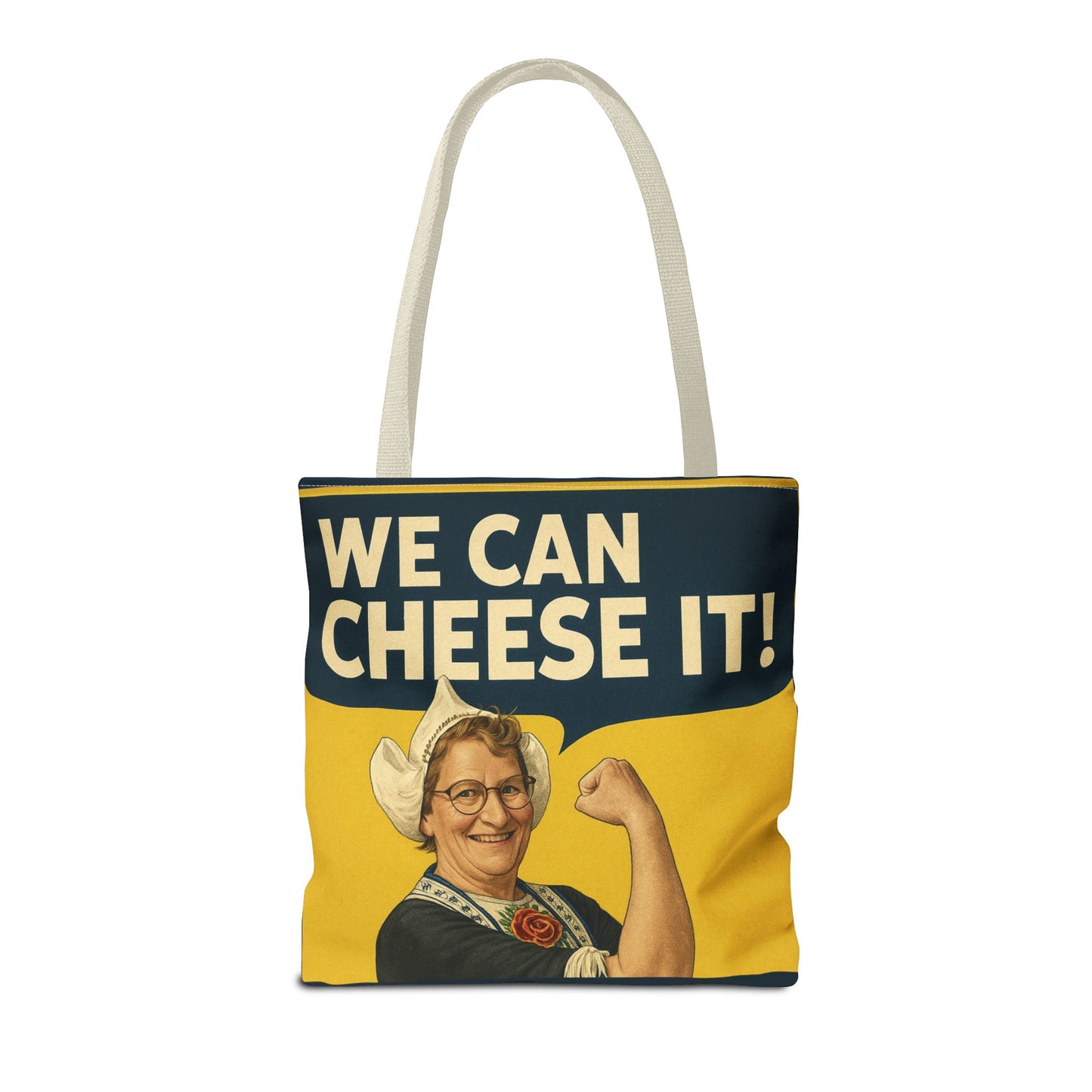 We Can Cheese It! Tote Bag - Vintage Rosie-Style Grocery Shopper