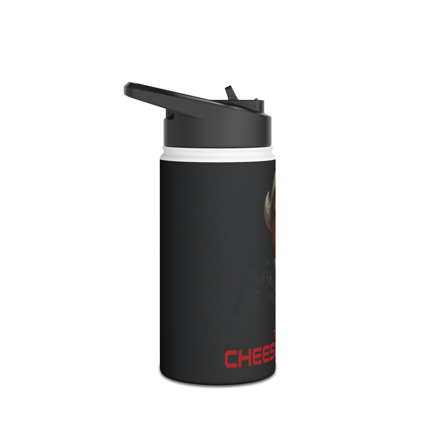 Stainless Water Bottle — “The Cheesenantor” Retro Movie Parody Design