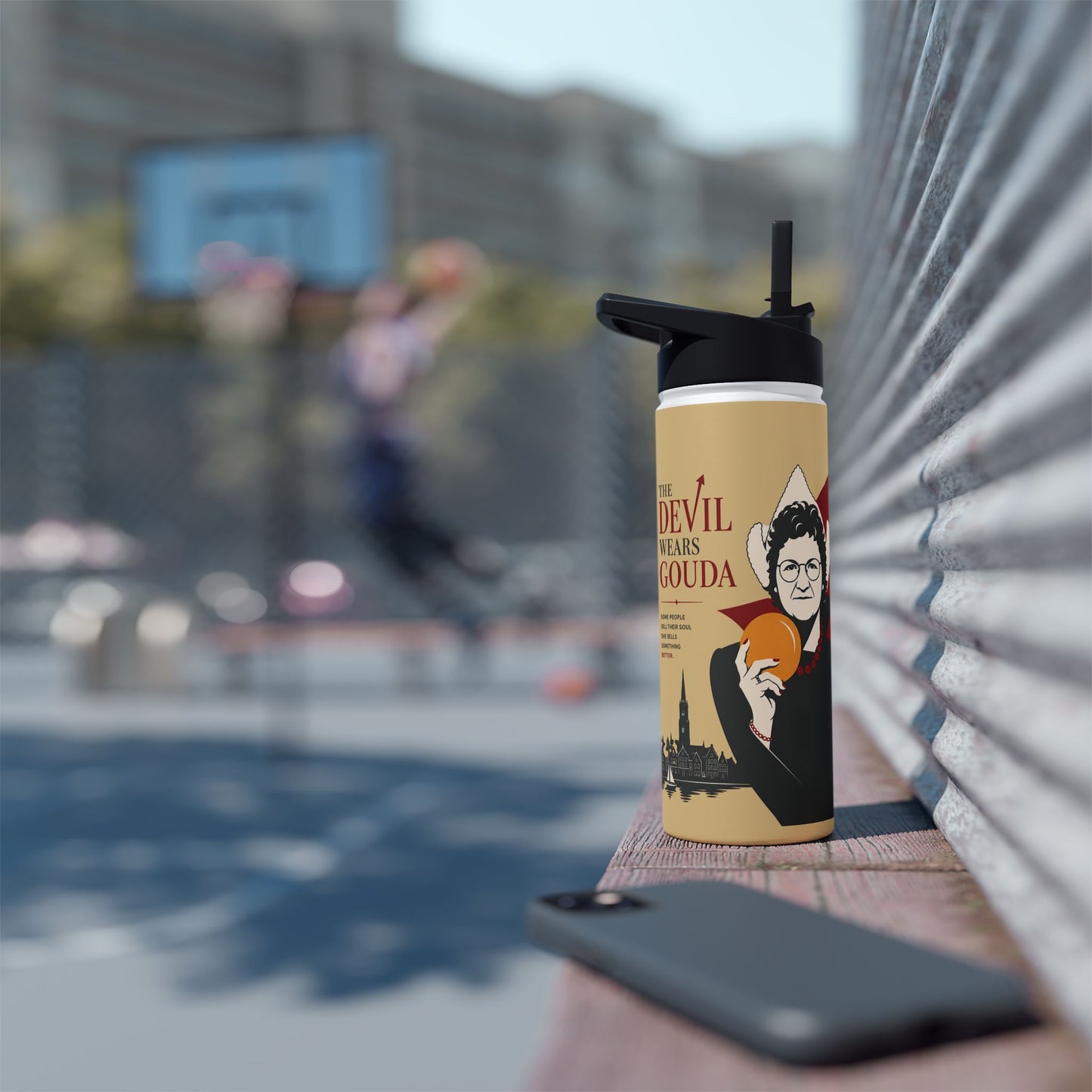 Stainless Steel Water Bottle — 'The Devil Wears Gown' Literary Booklover Bottle