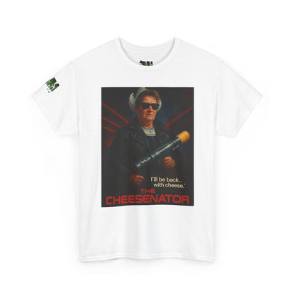 Cheesenator T-Shirt — 'I'll Be Back... with Cheese' Retro Poster Tee