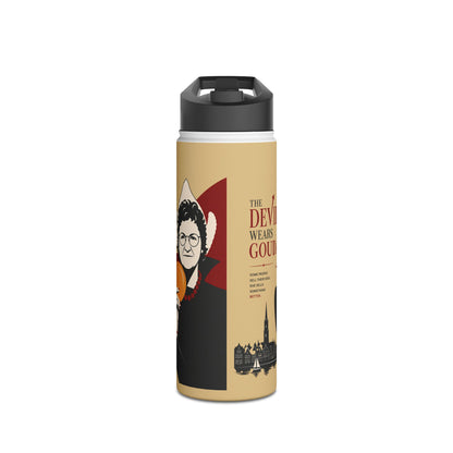 Stainless Steel Water Bottle — 'The Devil Wears Gown' Literary Booklover Bottle