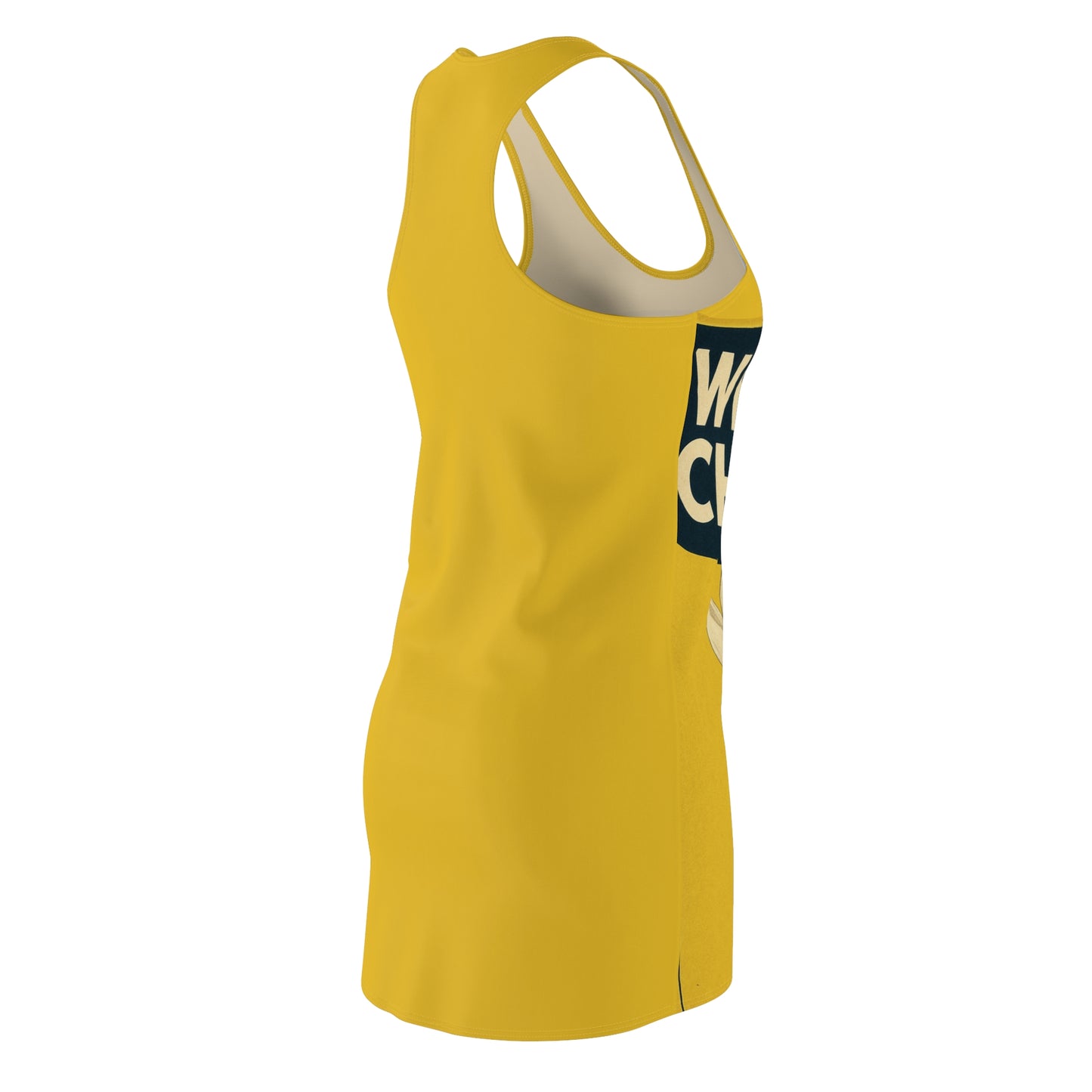 Racerback Dress — Retro 'We Can Cheese It' Vintage Rosie-Inspired Yellow Dress