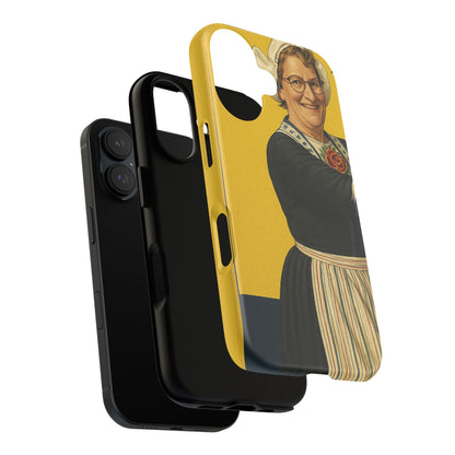 Vintage Nurse Portrait Phone Case – Retro Cheerful Medical Art Tough Case