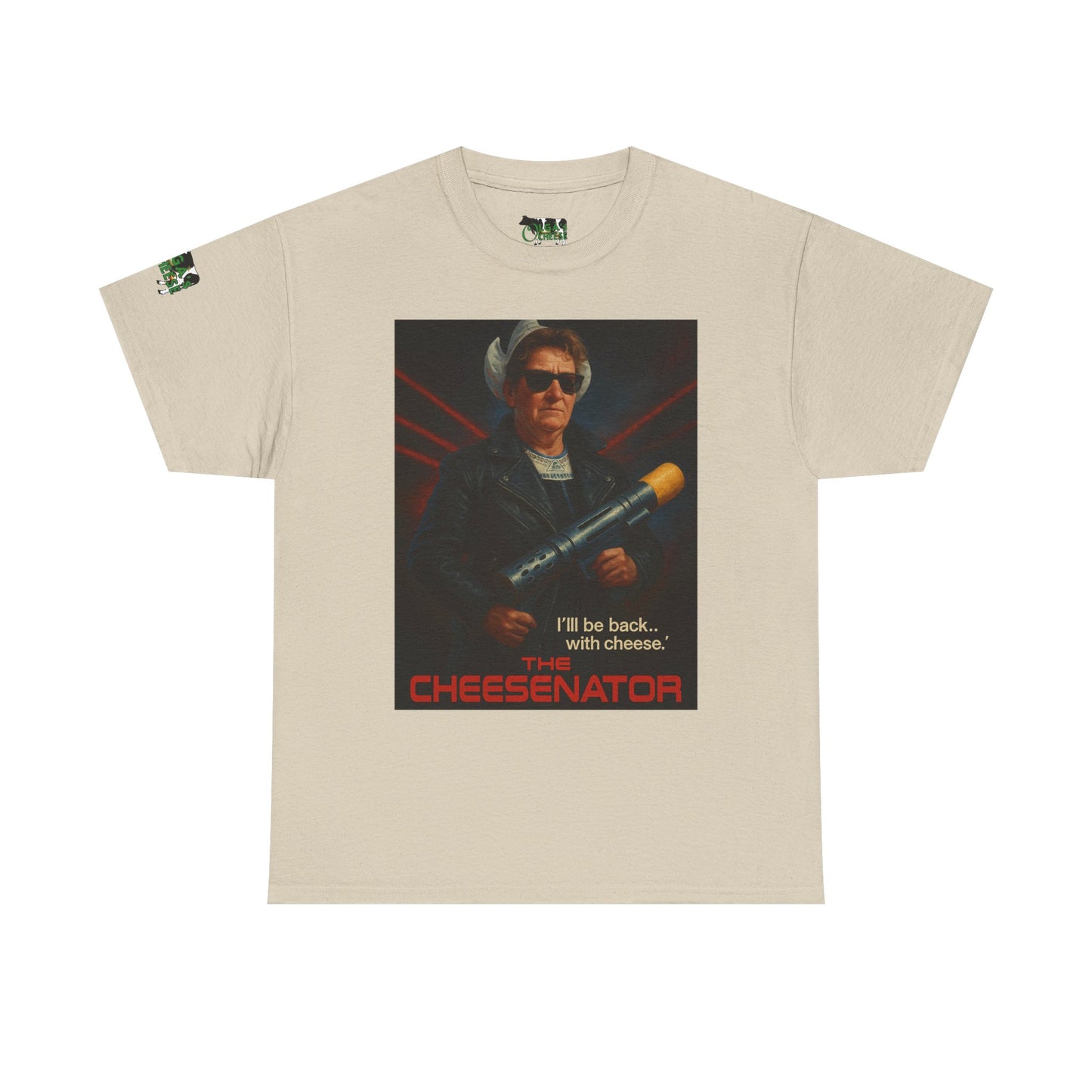 Cheesenator T-Shirt — 'I'll Be Back... with Cheese' Retro Poster Tee