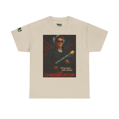Cheesenator T-Shirt — 'I'll Be Back... with Cheese' Retro Poster Tee