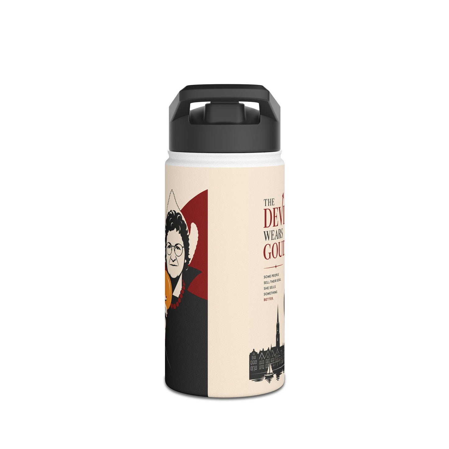 Stainless Steel Water Bottle — 'The Devil Wears Gown' Literary Booklover Bottle