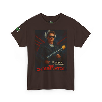 Cheesenator T-Shirt — 'I'll Be Back... with Cheese' Retro Poster Tee