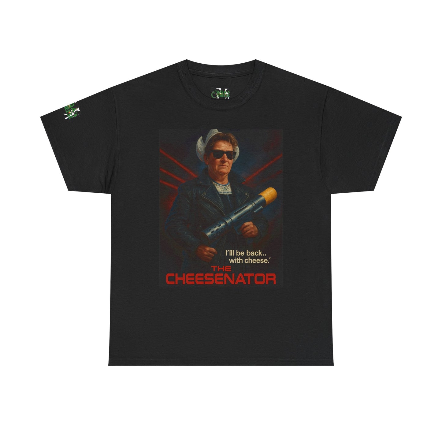 Cheesenator T-Shirt — 'I'll Be Back... with Cheese' Retro Poster Tee