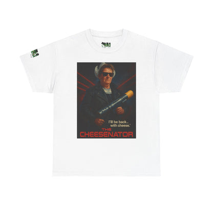 Cheesenator T-Shirt — 'I'll Be Back... with Cheese' Retro Poster Tee