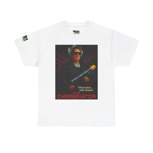 Cheesenator T-Shirt — 'I'll Be Back... with Cheese' Retro Poster Tee