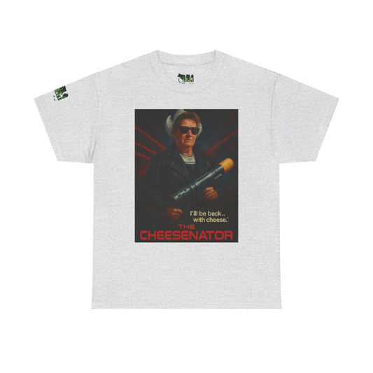 Cheesenator T-Shirt — 'I'll Be Back... with Cheese' Retro Poster Tee