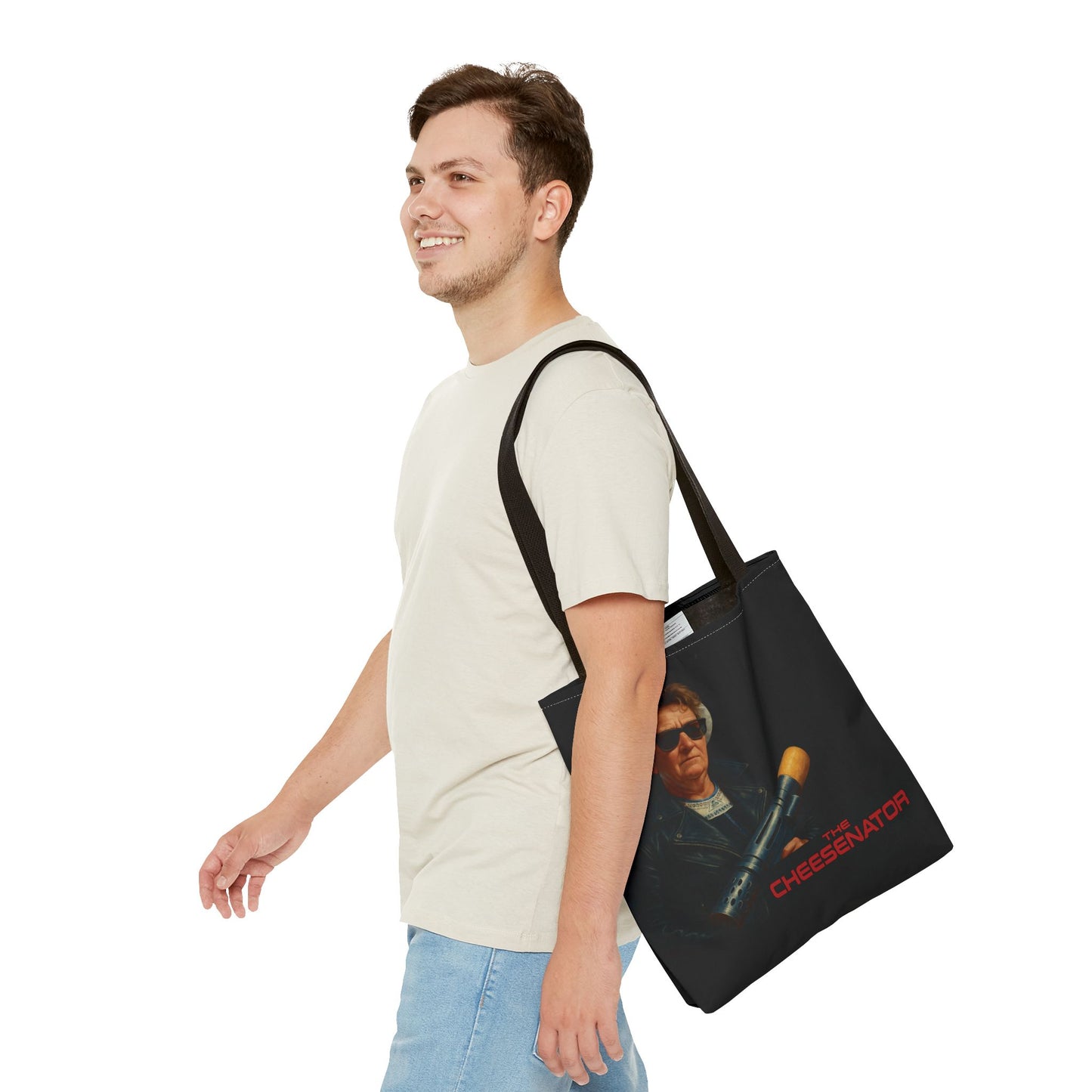 Cheesenator Graphic Tote Bag — Retro Cool Novelty Carryall