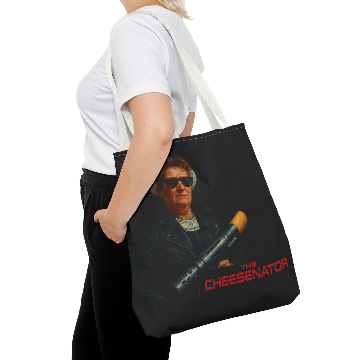 Cheesenator Graphic Tote Bag — Retro Cool Novelty Carryall