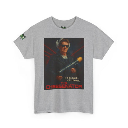 Cheesenator T-Shirt — 'I'll Be Back... with Cheese' Retro Poster Tee